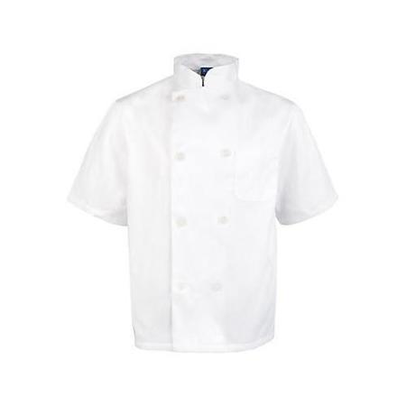 KNG XL White Short Sleeve Chef Coat 1435XL